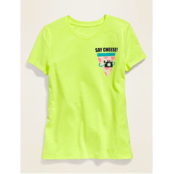 Old Navy Neon Yellow Graphics Tshirt 